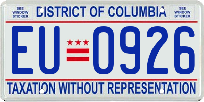 DC license plate EU0926