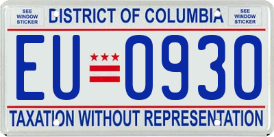 DC license plate EU0930