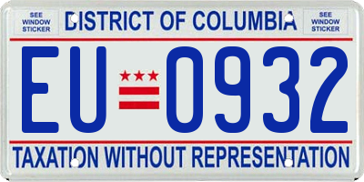 DC license plate EU0932