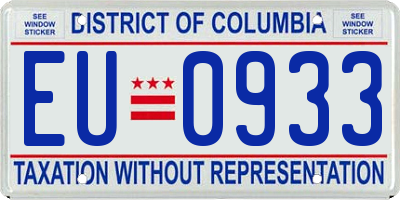 DC license plate EU0933