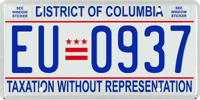 DC license plate EU0937