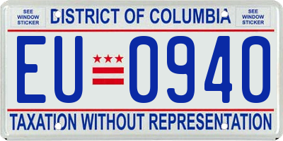DC license plate EU0940