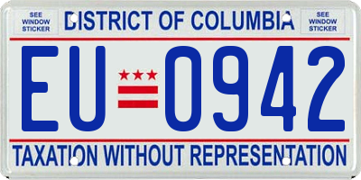 DC license plate EU0942
