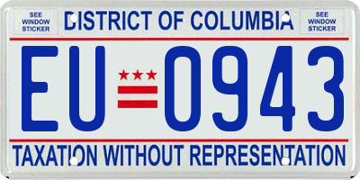 DC license plate EU0943