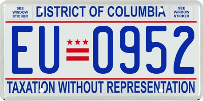 DC license plate EU0952