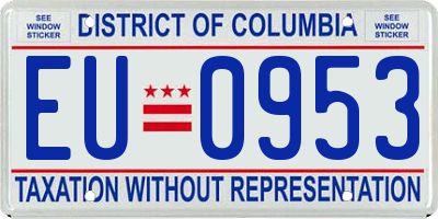 DC license plate EU0953