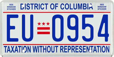 DC license plate EU0954