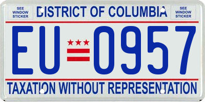 DC license plate EU0957