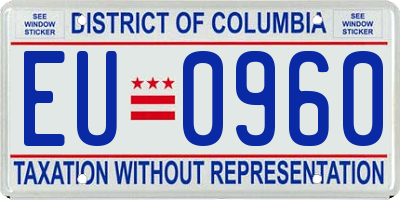 DC license plate EU0960
