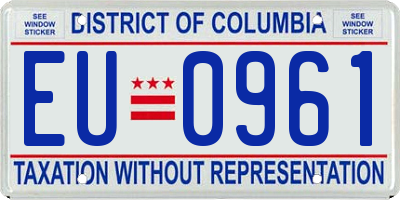 DC license plate EU0961