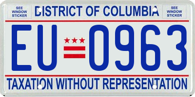 DC license plate EU0963