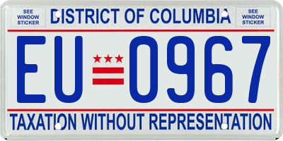 DC license plate EU0967