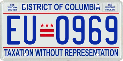 DC license plate EU0969