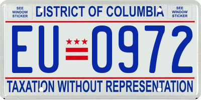DC license plate EU0972