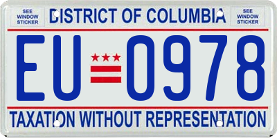 DC license plate EU0978