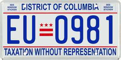 DC license plate EU0981