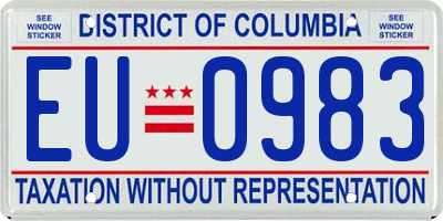 DC license plate EU0983