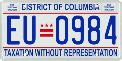 DC license plate EU0984