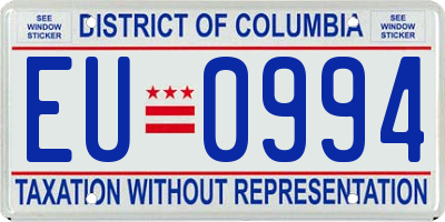 DC license plate EU0994