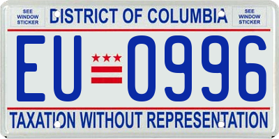 DC license plate EU0996