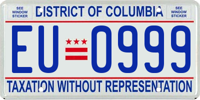 DC license plate EU0999