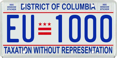 DC license plate EU1000