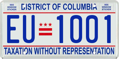 DC license plate EU1001