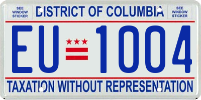 DC license plate EU1004