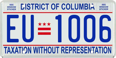 DC license plate EU1006