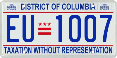 DC license plate EU1007