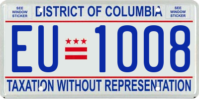 DC license plate EU1008