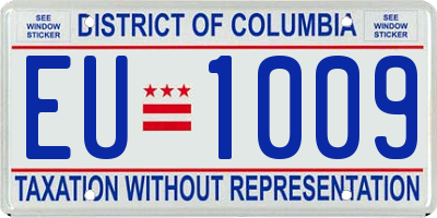 DC license plate EU1009