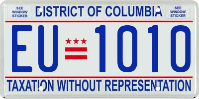 DC license plate EU1010