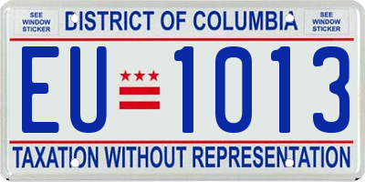 DC license plate EU1013