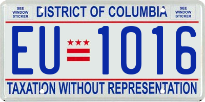 DC license plate EU1016