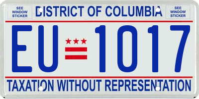 DC license plate EU1017