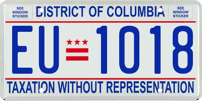 DC license plate EU1018