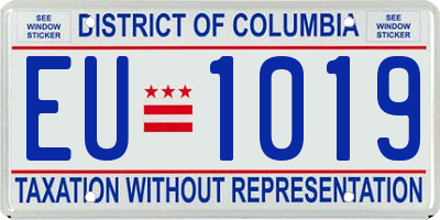 DC license plate EU1019