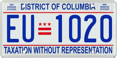 DC license plate EU1020