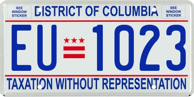 DC license plate EU1023