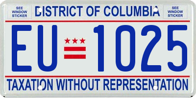 DC license plate EU1025