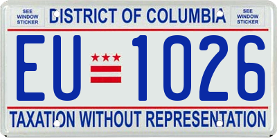DC license plate EU1026