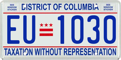 DC license plate EU1030