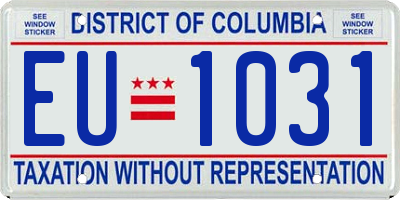 DC license plate EU1031