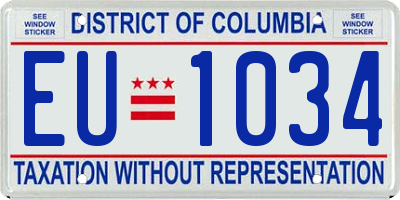 DC license plate EU1034