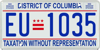 DC license plate EU1035