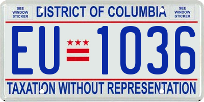 DC license plate EU1036