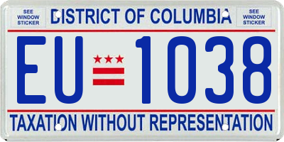 DC license plate EU1038