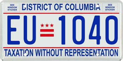 DC license plate EU1040