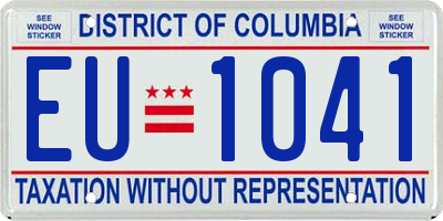 DC license plate EU1041